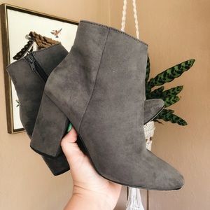 Express Gray Ankle Boots